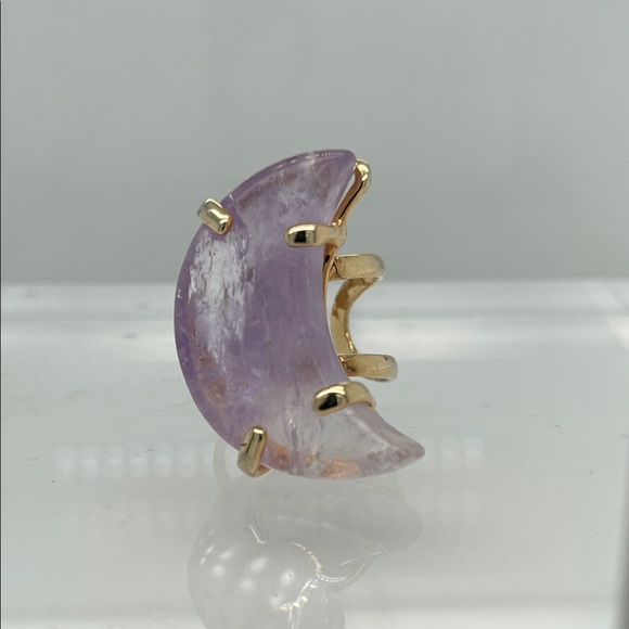 Amethyst Moon crystal ring, adjustable - Picture 1 of 5